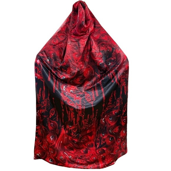🖤 Heavy Gothic Reversible Hooded Cloak – Skull & Cross Design – Cosplay Vampire - Picture 2 of 16